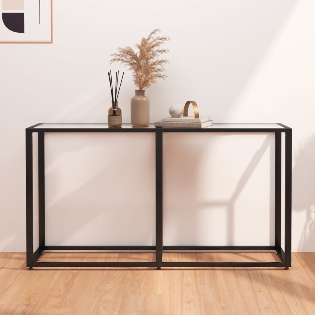 Τραπέζι Κονσόλα Διαφανές 140x35x75,5 εκ. από Ψημένο Γυαλί