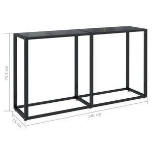 Τραπέζι Κονσόλα Μαύρο 140 x 35 x 75,5 εκ. από Ψημένο Γυαλί