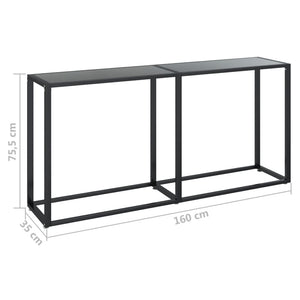 Τραπέζι Κονσόλα Μαύρο 160 x 35 x 75,5 εκ. από Ψημένο Γυαλί