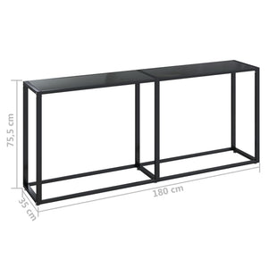 Τραπέζι Κονσόλα Μαύρο 180 x 35 x 75,5 εκ. από Ψημένο Γυαλί - Pakobazaar