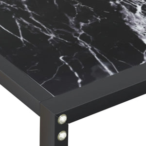 Τραπέζι Κονσόλα Μαύρο Όψη Μαρμάρου 180x35x75,5 εκ. Ψημένο Γυαλί