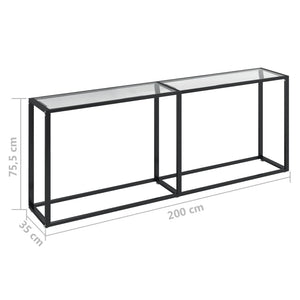 Τραπέζι Κονσόλα Διαφανές 200x35x75,5 εκ. από Ψημένο Γυαλί