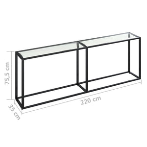 Τραπέζι Κονσόλα Διαφανές 220 x 35 x 75,5 εκ. από Ψημένο Γυαλί