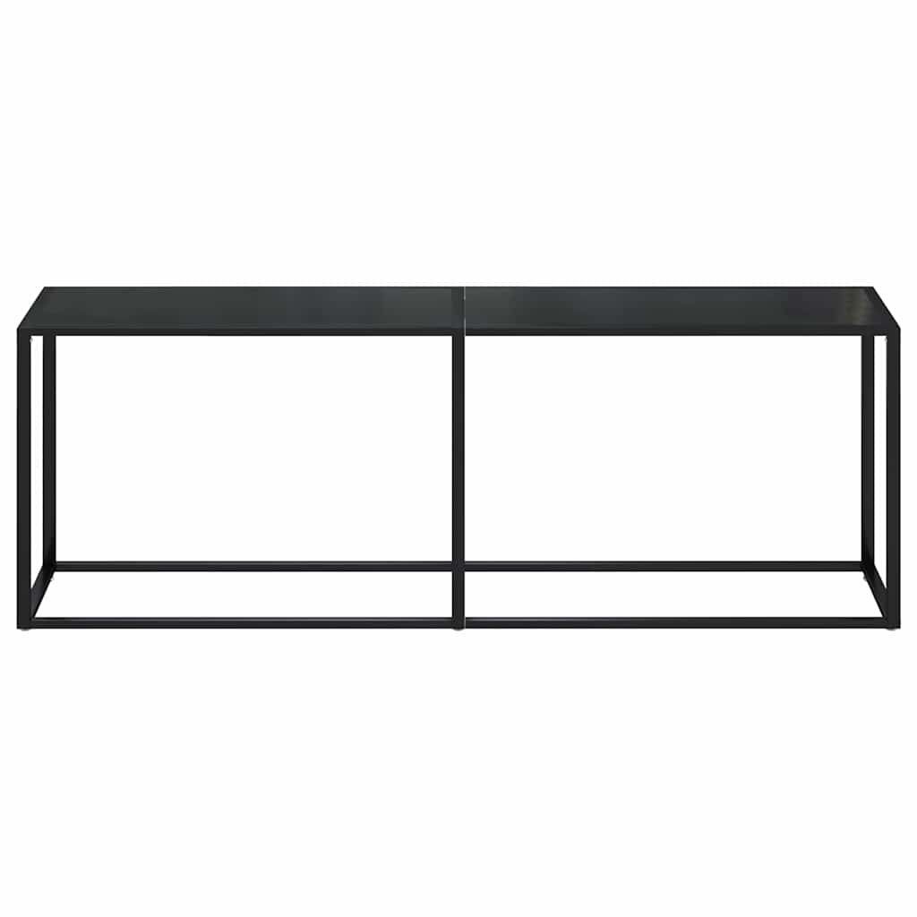 Τραπέζι Κονσόλα Μαύρο 220 x 35 x 75,5 εκ. από Ψημένο Γυαλί - Pakobazaar
