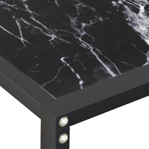 Τραπέζι Κονσόλα Μαύρο Όψη Μαρμάρου 220x35x75,5 εκ. Ψημένο Γυαλί - Pakobazaar