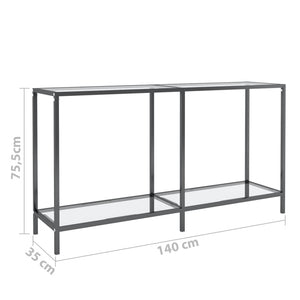 Τραπέζι Κονσόλα Διαφανές 140 x 35 x 75,5 εκ. από Ψημένο Γυαλί