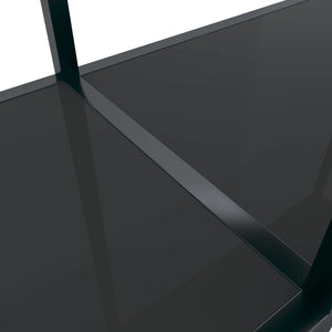 Τραπέζι Κονσόλα Μαύρο 140 x 35 x 75,5 εκ. από Ψημένο Γυαλί