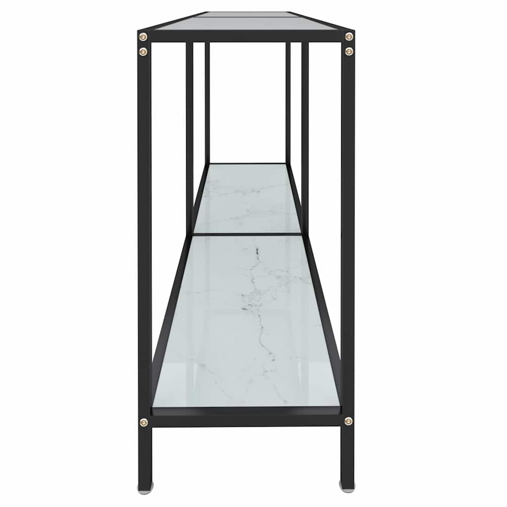 Τραπέζι Κονσόλα Λευκό 140 x 35 x 75,5 εκ. από Ψημένο Γυαλί