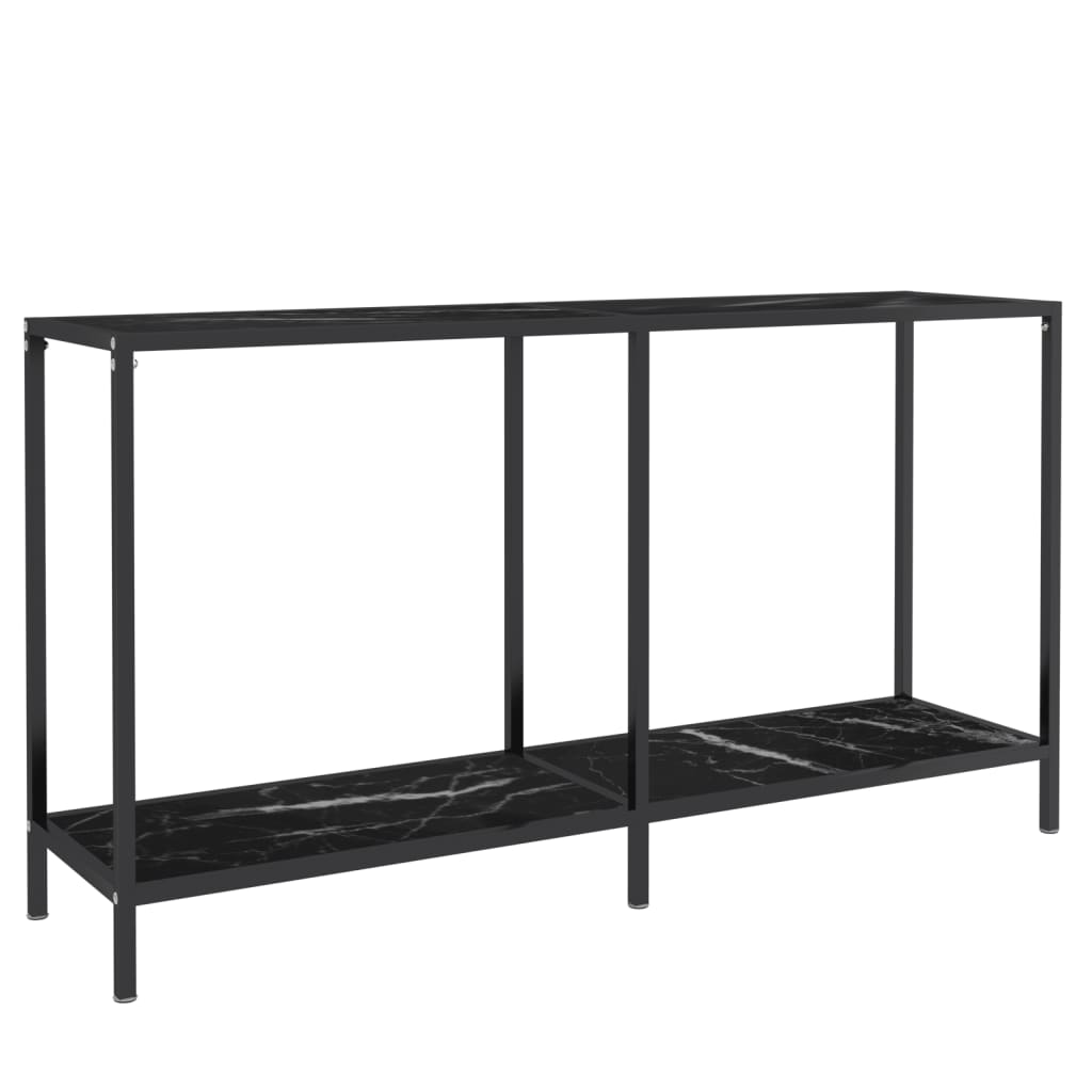 Τραπέζι Κονσόλα Μαύρο 140 x 35 x 75,5 εκ. από Ψημένο Γυαλί