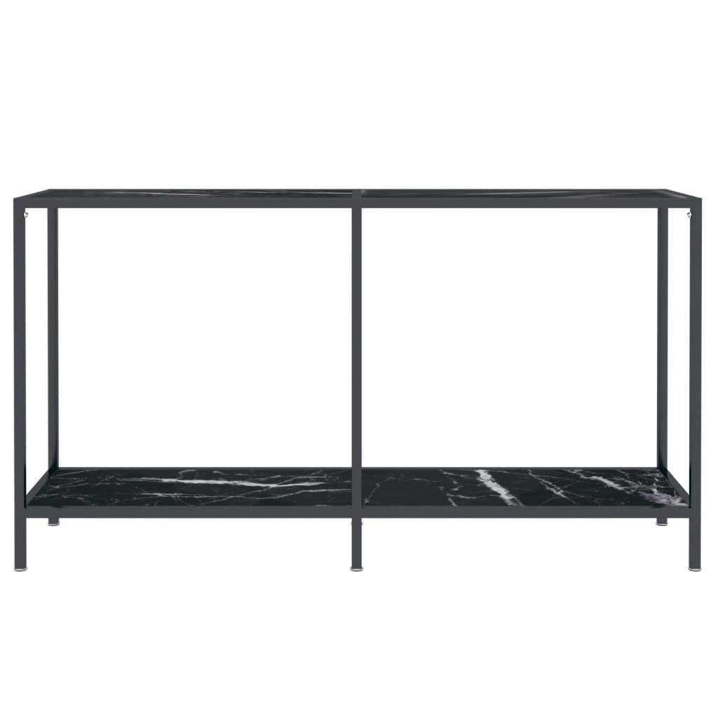 Τραπέζι Κονσόλα Μαύρο 140 x 35 x 75,5 εκ. από Ψημένο Γυαλί