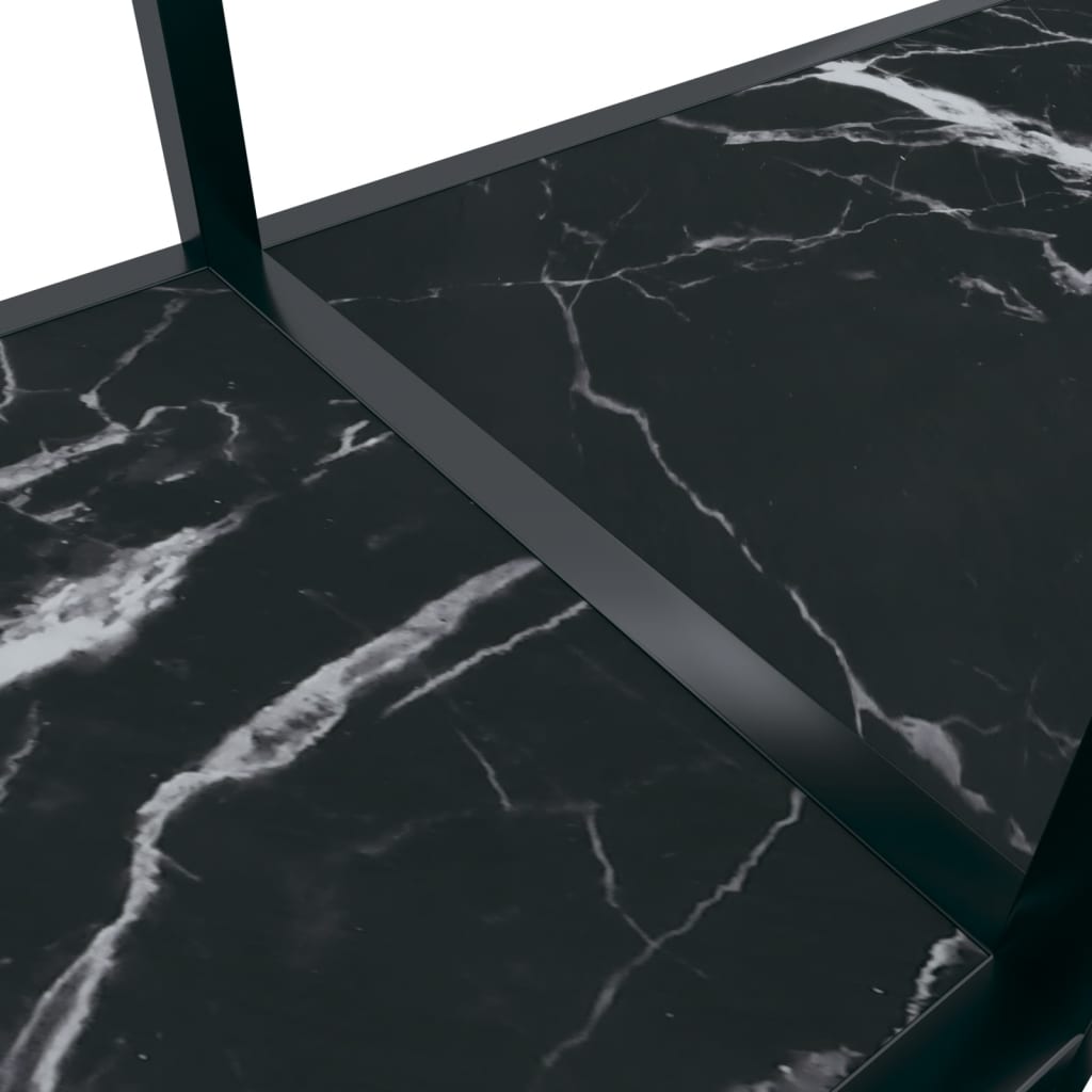 Τραπέζι Κονσόλα Μαύρο 140 x 35 x 75,5 εκ. από Ψημένο Γυαλί