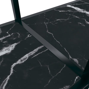 Τραπέζι Κονσόλα Μαύρο 140 x 35 x 75,5 εκ. από Ψημένο Γυαλί