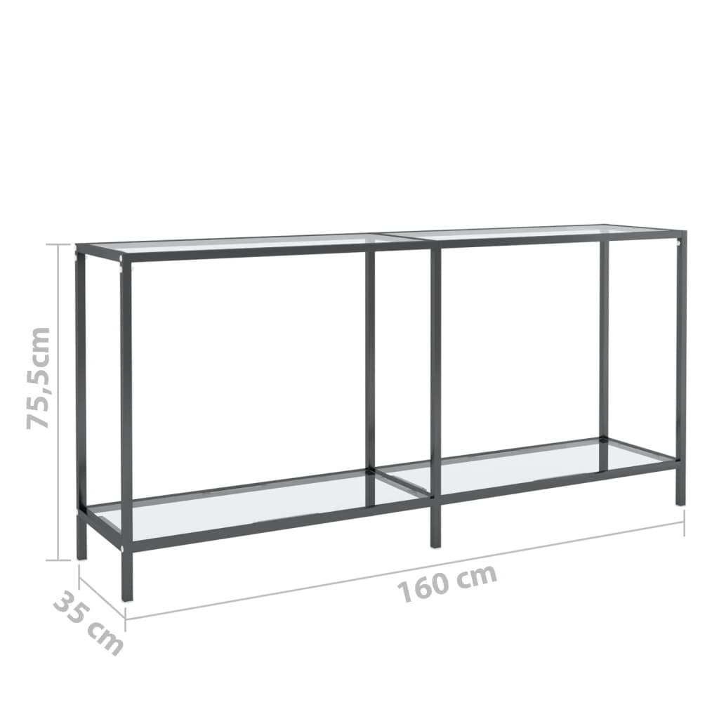 Τραπέζι Κονσόλα Διαφανές 160 x 35 x 75,5 εκ. από Ψημένο Γυαλί