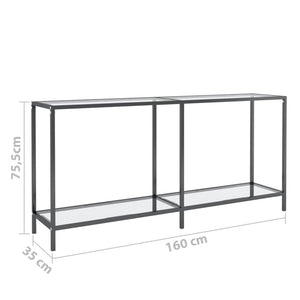 Τραπέζι Κονσόλα Διαφανές 160 x 35 x 75,5 εκ. από Ψημένο Γυαλί