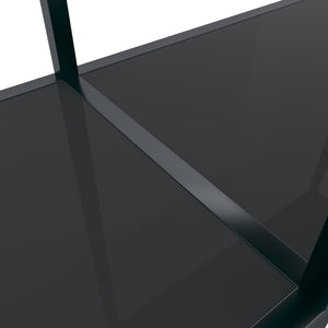 Τραπέζι Κονσόλα Μαύρο 160 x 35 x 75,5 εκ. από Ψημένο Γυαλί