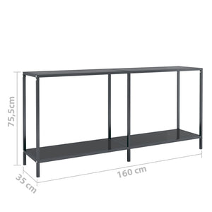 Τραπέζι Κονσόλα Μαύρο 160 x 35 x 75,5 εκ. από Ψημένο Γυαλί
