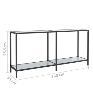 Τραπέζι Κονσόλα Λευκό 160 x 35 x 75,5 εκ. από Ψημένο Γυαλί