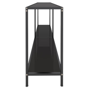 Τραπέζι Κονσόλα Μαύρο 180 x 35 x 75,5 εκ. από Ψημένο Γυαλί