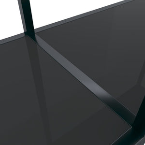 Τραπέζι Κονσόλα Μαύρο 180 x 35 x 75,5 εκ. από Ψημένο Γυαλί
