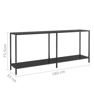 Τραπέζι Κονσόλα Μαύρο 180 x 35 x 75,5 εκ. από Ψημένο Γυαλί