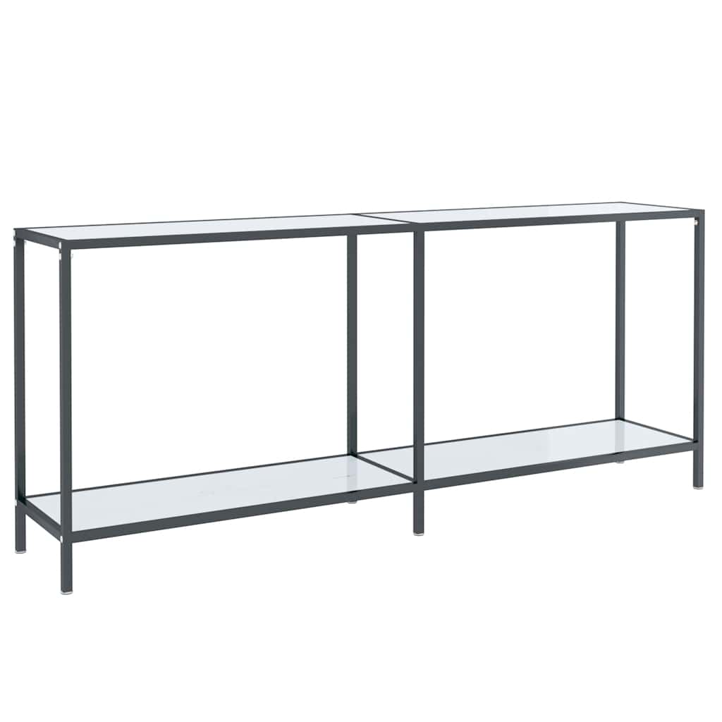 Τραπέζι Κονσόλα Λευκό 180 x 35 x 75,5 εκ. από Ψημένο Γυαλί