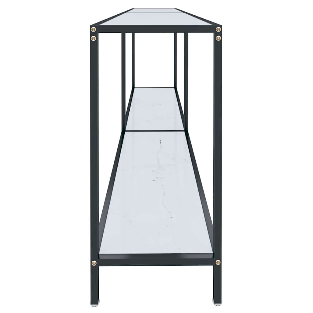 Τραπέζι Κονσόλα Λευκό 180 x 35 x 75,5 εκ. από Ψημένο Γυαλί