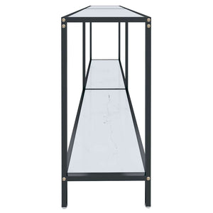 Τραπέζι Κονσόλα Λευκό 180 x 35 x 75,5 εκ. από Ψημένο Γυαλί