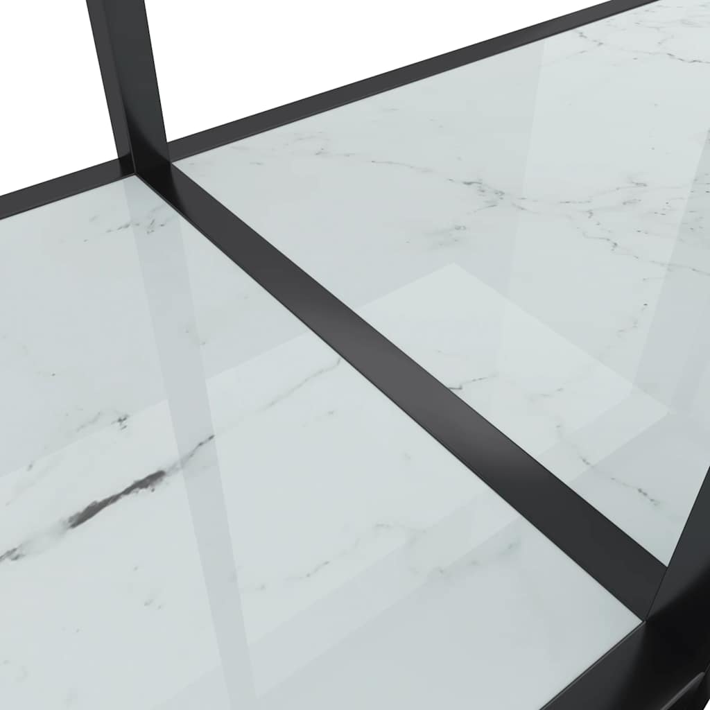 Τραπέζι Κονσόλα Λευκό 180 x 35 x 75,5 εκ. από Ψημένο Γυαλί
