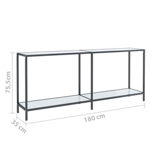 Τραπέζι Κονσόλα Λευκό 180 x 35 x 75,5 εκ. από Ψημένο Γυαλί