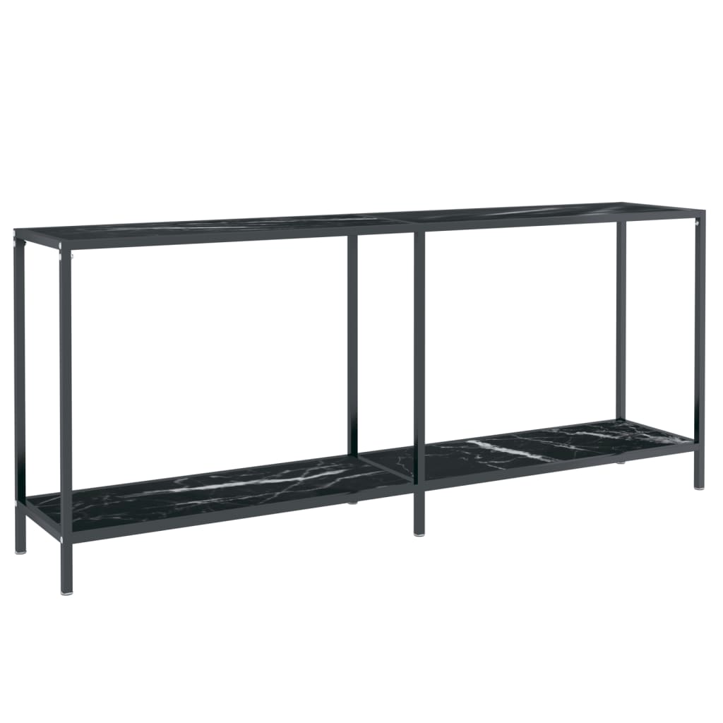 Τραπέζι Κονσόλα Μαύρο 180 x 35 x 75,5 εκ. από Ψημένο Γυαλί
