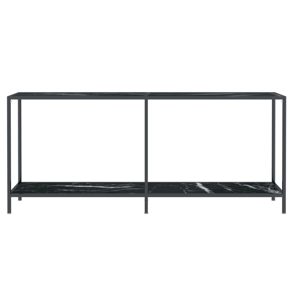 Τραπέζι Κονσόλα Μαύρο 180 x 35 x 75,5 εκ. από Ψημένο Γυαλί