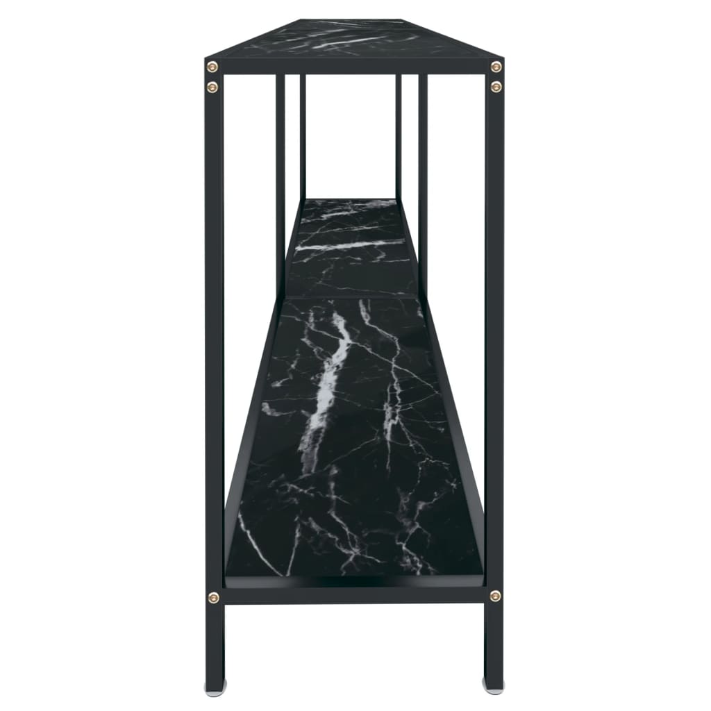 Τραπέζι Κονσόλα Μαύρο 180 x 35 x 75,5 εκ. από Ψημένο Γυαλί