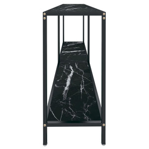 Τραπέζι Κονσόλα Μαύρο 180 x 35 x 75,5 εκ. από Ψημένο Γυαλί