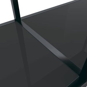 Τραπέζι Κονσόλα Μαύρο 200 x 35 x 75,5 εκ. από Ψημένο Γυαλί