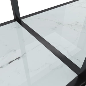 Τραπέζι Κονσόλα Λευκό 200 x 35 x 75,5 εκ. από Ψημένο Γυαλί