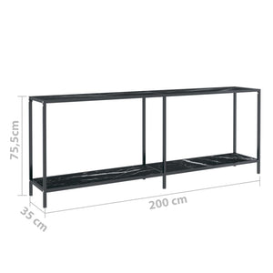 Τραπέζι Κονσόλα Μαύρο 200 x 35 x 75,5 εκ. από Ψημένο Γυαλί