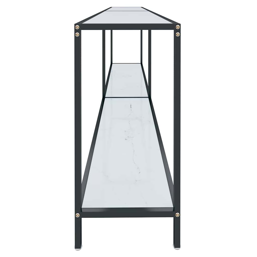 Τραπέζι Κονσόλα Λευκό 220 x 35 x 75,5 εκ. από Ψημένο Γυαλί