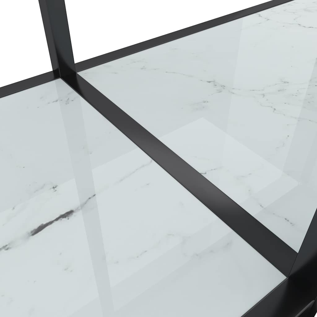 Τραπέζι Κονσόλα Λευκό 220 x 35 x 75,5 εκ. από Ψημένο Γυαλί