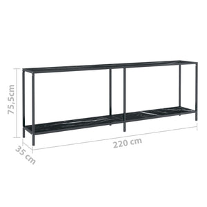 Τραπέζι Κονσόλα Μαύρο 220 x 35 x 75,5 εκ. από Ψημένο Γυαλί
