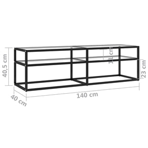 Έπιπλο Τηλεόρασης Διαφανές 140x40x40,5εκ. από Γυαλί Ασφαλείας