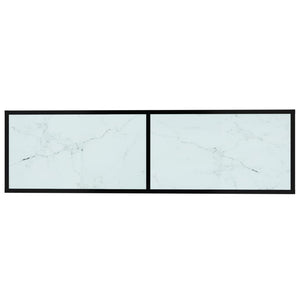 Έπιπλο Τηλεόρασης Λευκό Όψη Μαρμάρου 140x40x40,5εκ Γυαλί Ασφαλ.