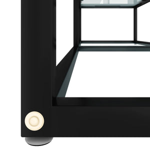 Έπιπλο Τηλεόρασης Λευκό Όψη Μαρμάρου 140x40x40,5εκ Γυαλί Ασφαλ.