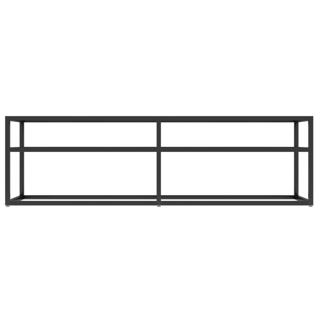 Έπιπλο Τηλεόρασης Λευκό Όψη Μαρμάρου 140x40x40,5εκ Γυαλί Ασφαλ.