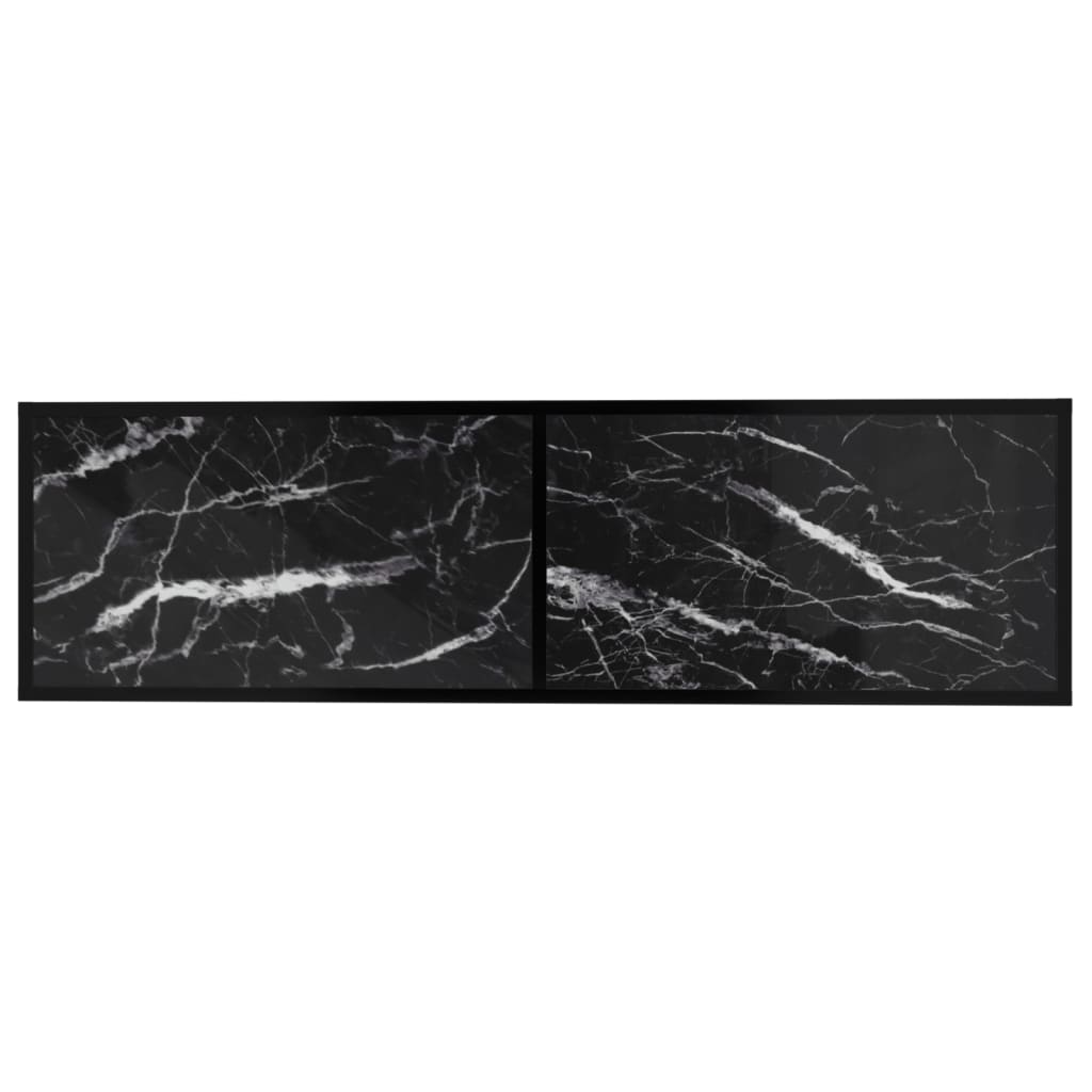 Έπιπλο Τηλεόρασης Λευκό Όψη Μαρμάρου 140x40x40,5εκ Γυαλί Ασφαλ.