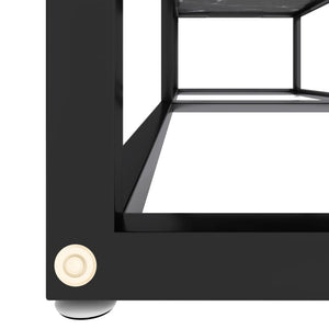 Έπιπλο Τηλεόρασης Λευκό Όψη Μαρμάρου 140x40x40,5εκ Γυαλί Ασφαλ.