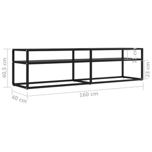 Έπιπλο Τηλεόρασης Μαύρο 160 x 40 x 40,5 εκ. από Γυαλί Ασφαλ. - Pakobazaar