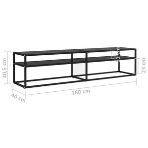 Έπιπλο Τηλεόρασης Μαύρο 180 x 40 x 40,5 εκ. από Γυαλί Ασφαλ. - Pakobazaar