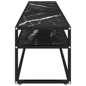 Έπιπλο Τηλεόρασης Λευκό Όψη Μαρμάρου 180x40x40,5εκ Γυαλί Ασφαλ.
