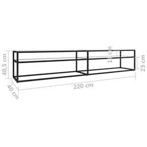 Έπιπλο Τηλεόρασης Διαφανές 220 x 40 x 40,5 εκ. από Ψημένο Γυαλί