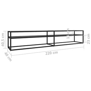 Έπιπλο Τηλεόρασης Μαύρο 220 x 40 x 40,5 εκ. από Ψημένο Γυαλί - Pakobazaar